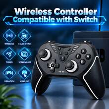 A Wireless Controller Compatible With Switch, Switch OLED, Switch Lite, PC. Features Hall-Effect Joysticks, Dual Vibration Motors, A 6-Axis Gyroscope, Macro Programming, Turbo Mode, One-Touch Wake-Up, And Screenshot Functionality. Ergonomic Design. - View 1