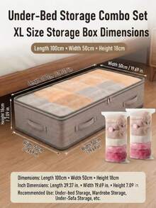 1/3pcs Underbed Storage Organizer, Foldable Underbed Storage Bag, Excellent Functionality, Suitable For Blankets, Skirts, Bedding, Pillows, Clothes And More, Space-Saving, Labor Day Promotion, Underbed Storage, Storage Box With Lid, Christmas, Storage Organizer. - Multicolor - View 17