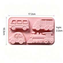Creative Transportation Vehicle Shaped Silicone Soap Mold, Mini Soap Mold, Reusable, Easy Demolding, Suitable For Holiday Cottage Decoration, Fun Decorative Accessory, DIY Handmade Home Display Craft Mold - A - View 3
