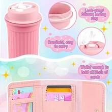 Carteira de Brinquedo para Meninas, Carteira de Criança, Inclui Maquiagem de Mentira, Conjunto de Brinquedo de Princesa, Contendo Bolsa, Telefone, Relógio, Lenço, Carteira de Brinquedo para Crianças, Presente de Aniversário, Adequado para Meninas de 3, 4, 5, 6 Anos e Acima - Rosa chiclete - Visão 7