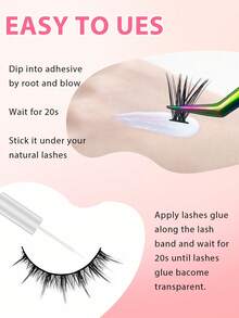 1pc 5ML Eyelash Glue, White Transparent, Exquisite & Long-Lasting, Waterproof, Super Strong Adhesion, Anti-Shedding, Suitable For Single DIY Eyelash Extensions, Waterproof Strip And Cluster Eyelash Glue, Gentle & High Viscosity, Suitable For Beginners - White - View 8