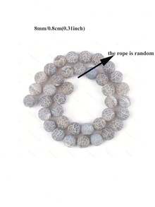 1 Strand Natural Grey Weathered Agates Stone Beads Round Loose 6/8/10MM DIY Handicraft Jewelry Bracelet Necklace Making DIY - Grey - View 10