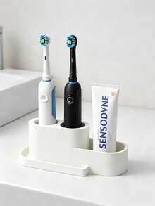 1pc Electric Toothbrush Holder, Can Hold 2 Electric Toothbrushes And 1 Toothpaste, Detachable Design For Easy Daily Cleaning, Bathroom Storage Organizer, Keep Your Bathroom Tidy - Multicolor - View 4