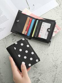 Women's Vintage Polka Dot Zipper Coin Purse & Multi-Slot Card Holder, Portable And Lightweight, Suitable For Daily Commute, School And Shopping - Multicolor - View 7