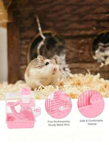 1pc Large Luxury 2-Tier Hamster Cage With Stand, Portable Indoor/Outdoor Hamster Habitat, Spacious Pet Home Set - one-size - View 9