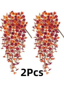 2pcs UV-Resistant Artificial Daisy Flowers, Bright Autumn Orange, Suitable For Indoor And Outdoor Decoration, Perfect For Garden, Patio, Wedding And Engagement Occasions, Fits Various Scene Styles - Multicolor - View 8