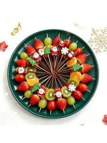 1/10/20/50/100/200pcs Assorted Christmas Element Pattern Fruit Picks, Including Snowflake, Reindeer, Christmas Tree, Santa Claus, Snowman, Cocktail Picks, Fruit Forks, Disposable Fruit Picks, Christmas Tree Decoration, Appetizer Toothpicks, Suitable For Cocktail Party, Birthday Party, Wedding, Christmas Decoration, Christmas (Assorted Patterns Randomly Matched And Shipped) - Multicolor - View 8