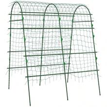 Climbing Plant Trellis, Adjustable Trellis, Plant Grid With Mesh, Plant Support For Garden And Balcony, Steel, Green, 144 X 167 X 206, On-Site - Green + Steel - View 1