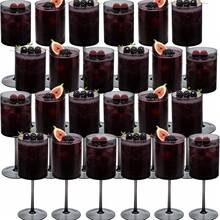 1/2/8/12/24pcs Champagne Glasses 10oz Large Size Reusable Wedding Toasting Stemware Water Cups Wine Glasses Suitable For Weddings Christmas - Semi-transparent Black - View 11