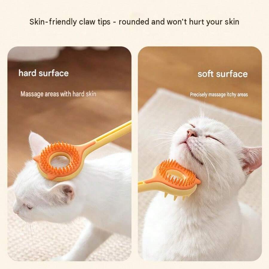 New Cat Toy Retractable Teaser Wand Multifunctional Double-Sided Itch Scratching Tool Energy-Consuming Interactive Kitten Toy 3-In-1 Retractable Grooming Tool, Individual Massage Itch Relief Wand And Interactive Teaser Wand, Gentle Pet Hair Removal Brush - Multicolor - View 1