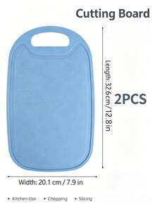 1/2PCS Blue Plastic Kitchen Slicing Board, Built-In Handle, Lightweight Kitchen Slicing Board, Easy To Carry, Convenient For Daily Consumption, Can Be Hung Up To Prepare Fruits And Vegetables And Fast Food. Decorate The Kitchen - View 10