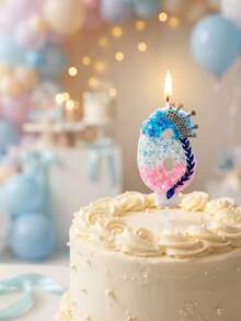 Snowflake Gradient Crystal Crown Blue Woven Style Birthday Number Candle, Autumn Decor, Souvenir, Camping, Kitchen, Christmas, Party Gift, Kitchenware, Home Decor & Accessories, Party Decoration & Supplies - View 3