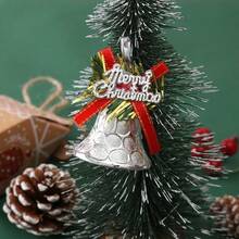 2PCS Christmas Bell Hanging Ornament Set, Gold, Red, Silver Christmas Bells With Red Bow Ribbon, Christmas Tree Holiday Party Hanging Decoration Pack Christmas Gift-Birthday Gift-Perfect Gift-Holiday Gift-Small Gift - Multiple Styles - View 2