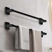 1pc Punch-Free Towel Rack, Bathroom Wall-Mounted Towel Bar, Single-Bar Bathroom Towel Rack, Slipper Storage Rack, Bathroom Towel Rod, Wall Storage Rack, Suitable For Home Decoration And Bathroom Decoration, Easy To Install - Multicolor - View 6