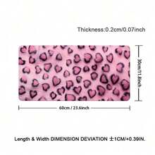 Pink Heart Leopard PU Leather Desk Mat, Large Waterproof Anti-Slip Mouse Pad, Easy Clean Desktop Protector For Office Study Makeup Gaming - View 9