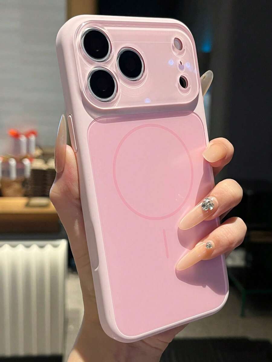 Luxury Liquid Silicone Shockproof MagSafe Phone Case, Compatible With IPhone 17 Pro Max 17 Pro 17 16 15 14 13 Pro Max, Wireless Charging Anti-Shock Magnetic Protective Shell - Pink - View 1