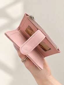 Cute Star Embroidery PU Leather Women's Short Wallet, Multi-Card Slots With Snap Button And Zipper, Vintage Y2K Style Coin Purse Compact Handbag - Multicolor - View 6