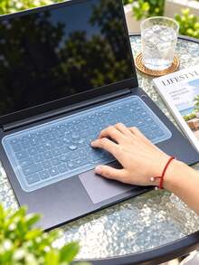 Ultra-Thin Keyboard Protector And Keyboard Cleaning Brush, Effectively Protects Keyboard, Suitable For 15 To 17.0 Inch Laptops. Transparent, Purple, Yellow, Pink And Blue Multiple Colors Available, Washable And Reusable - Multicolor - View 2