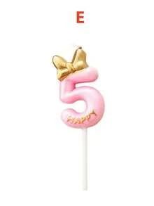 Pink 3D Gold Bow Birthday Number Candle, Autumn Decor, Souvenir, Camping, Kitchen, Christmas, Party Gift, Cookware, Home Decor & Accessories, Party Decoration & Supplies - View 8