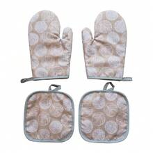Heat-Resistant Gloves And Pads Set, Suitable For Baking, Cooking, Grilling, Perfect For Holiday Gifts - View 5