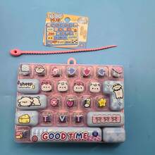 New Adult Keyboard Stress Relief Fingertip Keycap Keychain, 26-In-1 Keyboard Stress Relief Button Fingertip Clicker, Fun Stress Relief, Suitable For Focus And Calm During Work Or Study, Time-Killing Keycap Stress Relief Toy 26 Keyboard Stress Relief Fingertip Keycap Keychain Toy Bag Charm - Multicolor - View 9