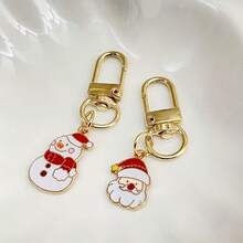 21pcs Christmas Theme Keychain Set, Including Santa Claus, Christmas Tree, Reindeer, Gingerbread Man, Candy Cane, Christmas Hat And Other Accessories, Perfect For Bag And Car Decoration, Ideal Christmas Gift - Multicolor - View 2