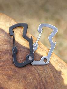 Small D-Shaped Bottle Opener Spring Hook Carabiner Shark EDC Multi-Function Clip Anti-Loss Rope Climbing Hook Rope Tool Keychain Bag Decoration Car Keychain Accessory Men's Keychain Women's Keychain Wallet Chain Friend Gift Birthday Gift - Multicolor - View 5