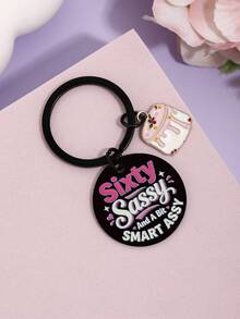 1pc/3pcs 60th Birthday Keychain For Women, Sixty Sassy Black Bag Charm With Pink Cake Pendant, Milestone Keepsake, Birthday And Christmas Gift - Multicolor - View 10