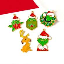 The Grinch Christmas Monster Oil Drip Alloy Cross-Border Accessory Keychain Necklace Bracelet Pendant - Multiple Styles+ - View 5