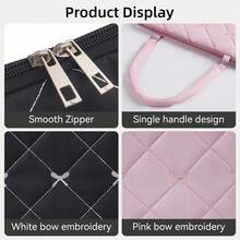 15.6 Inch Bow Knot Embroidered Laptop Bag, Laptop Sleeve, Computer Briefcase, Travel Handbag, Suitable For Commuting, Business Trip, School - View 6
