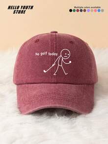 1pc Classic Baseball Cap Printed With "No Golf Today." Pattern, Lightweight & Comfortable All-Season Wearable Multi-Functional Duck Bill Hat, Unisex Outdoor Casual Sports Cap Suitable For Daily Life And Street Outings - A - View 6