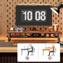 Vintage Monitor Desk Stand Riser Wood Desktop Storage Organiser Shelf - View 3