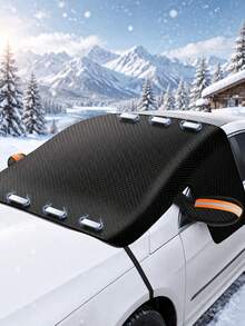 Car Snow Cover, Windshield Protector, Windproof/Snowproof/Frostproof Cover. Oxford Cloth Material, Upgraded Extended Version. Scratch-Proof For Winter Snow & Ice Days, Fits Sedans & Suvs. With Side Mirror Covers - A - View 10