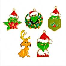 The Grinch Christmas Monster Oil Drip Alloy Cross-Border Accessory Keychain Necklace Bracelet Pendant - Multiple Styles+ - View 2