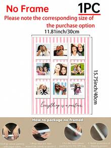 1pc Best Friend Print Personalised Print Quote Customized Wall Art, Birthday Gift For Her, Gift For Friend Custom Poster, Bestie Gifts, Valentines Keepsake Ictures Custom Photo, Customizable Things, Bedroom Decor For Adults, Optional Frame. - Multicolor - View 14