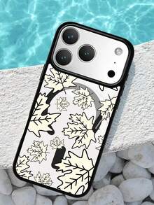 XUSTIO Autumn Maple Leaf Magnetic Phone Case, Full Coverage Shockproof Anti-Drop, 2 Colors Available, Compatible With Apple 12 13 14 15 16 17 18 Pro ProMax Plus, Daily Commute Holiday Gift Highly Attractive Protective Cover - Black - View 4