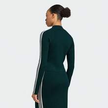 Adidas Originals Logo Striped Slim Fit Raglan Long Sleeve Jacket Women's Green - Green - View 3