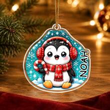 1pc Personalized Dumpling Family Christmas Ornament, Custom Name Acrylic Dumpling Ornament, Cute Character Dumpling Keepsake,Santa Gingerbread Bear Reindeer Unicorn Christmas Tree Design,Xmas Tree Decor,Christmas Gift - Multicolor - View 11