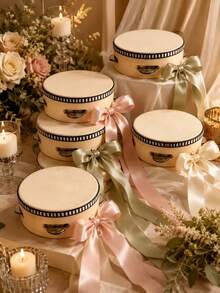 20pcs Single Row Handheld Wooden Tambourines With Metal Bells, Ideal Percussion Instruments For Weddings And Parties, Best Gift, Wedding Decor, Home Decor, Room Decor, Party Favors, Suitable For Bride Birthday, Graduation Ceremony - Multicolor - View 3