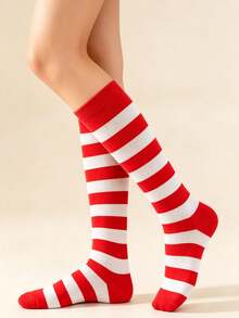 1/3 pares de calcetines de pantorrilla para mujer, calcetines de tubo largo estilo JK japonés con patrón de rayas y contraste de color para cosplay de anime, calcetines de pantorrilla estilizados de alta calidad para mujer, transpirables, cómodos, absorbentes de humedad y sudor para otoño, estilo deportivo casual, callejero, universitario y elegante, adecuados para uso diario, varios festivales, Halloween y Navidad, opción de regalo perfecta - Multicolor - Ver 21