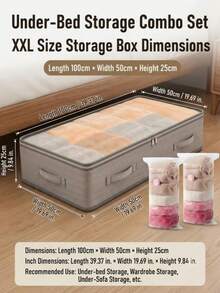 1/3pcs Underbed Storage Organizer, Foldable Underbed Storage Bag, Excellent Functionality, Suitable For Blankets, Skirts, Bedding, Pillows, Clothes And More, Space-Saving, Labor Day Promotion, Underbed Storage, Storage Box With Lid, Christmas, Storage Organizer. - Multicolor - View 16