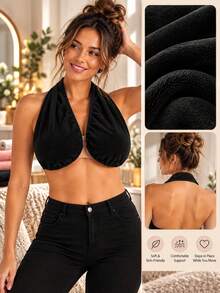 Women's Soft Plush Halter Towel Wrap, Absorbent Neck & Chest Sweat Towel, Skin-Friendly Comfortable Wearable Towel For Home, Spa, Beauty Routine, Gym, Workout, Travel & Daily Self Care - Multicolor - View 8