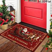 This Christmas Rug Is A Santa Claus Gift. Made Of Felt Fabric, It's Machine Washable. The Printed Rug Is Perfect For Entryway Doormats, Bathrooms, Living Rooms, Laundry Rooms, Home Decor, And Spring/Summer Decor. Ideal For Home And Kitchen Decor. - Multicolor - View 4