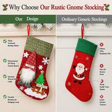 Christmas Gnome Sock 32x19cm 1pc Knitted Linen 3D Beard Snowflake Hanging Ring Christmas Decoration Christmas Party Supplies Christmas Home Decor Christmas Gift Wall Decor Room Decor House Decor - Multicolor - View 5