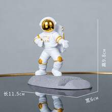 1pc Prone Astronaut Resin Sculpture, Hand-Polished Astronaut Figurine, Multi-Functional Phone Holder Desktop Ornament, Home Office Decor - Multiple Styles - View 13