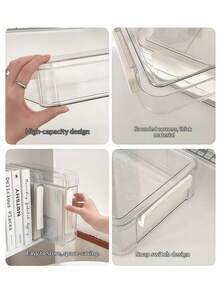 1pc Desktop Dust-Proof File Storage Box, A4 File Organizer, Home Use Registration Book Important Certificate Moisture-Proof Document Bag, Holiday Gift - A - View 2