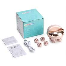 Hailicare Electric Scalp Massager 360° Rotating Kneading Massage Brush, Full Body Massage Device Suitable For Head, Neck, Shoulder, Arm, Waist And Leg, Red Light, Waterproof, USB Rechargeable - Rose Gold - View 12