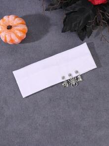 1pc/3pcs Personalized Street Style Halloween Decorative Elastic Sweat-Absorbing Sports Headband With Metal Spider Ghost Pumpkin Pendant Versatile Fashion Hair Band - Multicolor - View 9