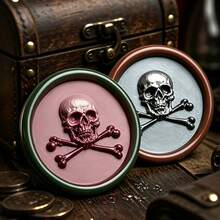1pc Embossed Skull Wax Seal Stamp, Gothic Vintage Design, Brass Material. Suitable For Halloween Cards, DIY Handmade Decoration, Envelopes, Party Invitations And Gift Packaging. (Handle, Wax And Ink Not Included) - Skeletal Specimen - View 3
