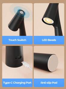 Creative Minimalist Cordless Charging Table Lamp, LED Light Source, 3 Adjustable Brightness Levels, Suitable For Room Decoration And Various Scenes - Multicolor - View 5